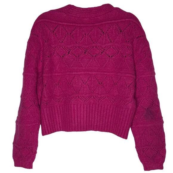 NWT Allison NY Hot Pink Textured Knit Oversized Cardigan – Size S - Picture 3 of 9